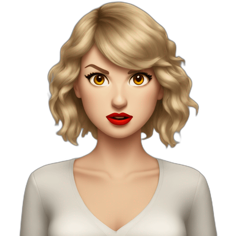 Taylor Swift red angry blushing emoji