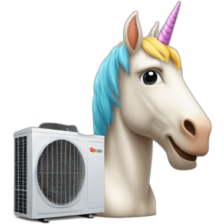 licorne on a heat pump emoji