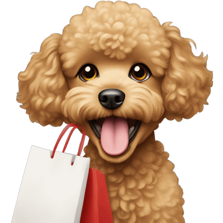 Golden toy poodle shopping emoji