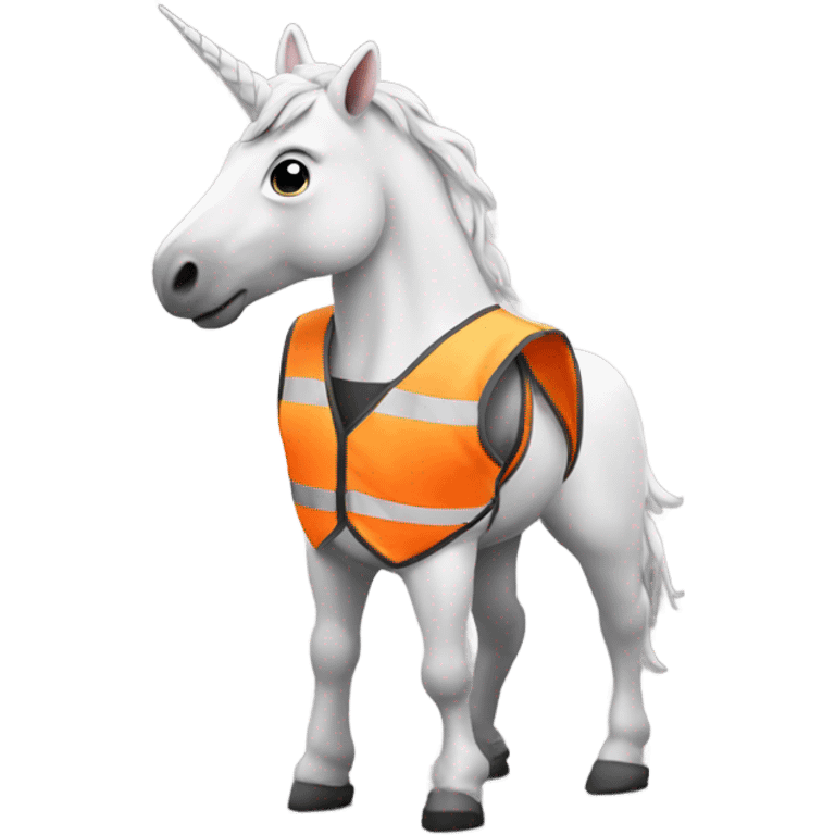 Unicorn wearing a safety vest emoji