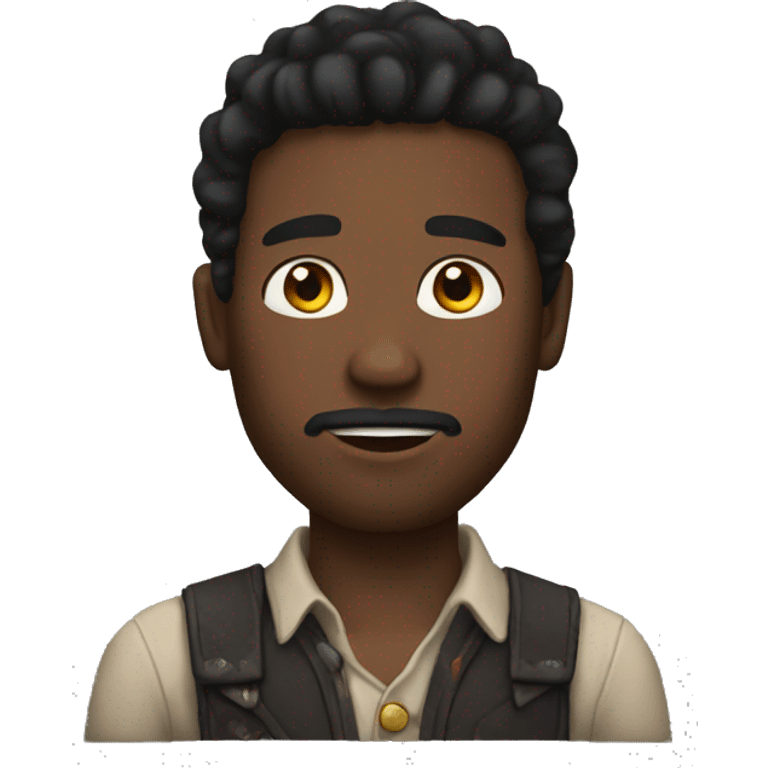 black man with clear white eyes and red dead locks emoji