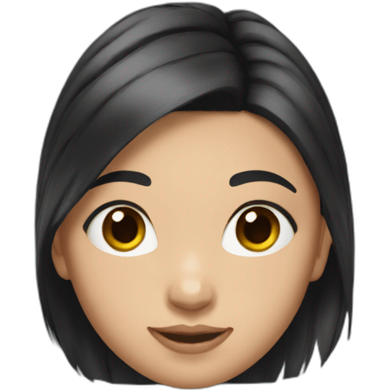 young girl with black ponytail hair emoji