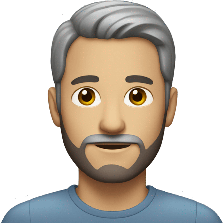 a white man with gray eyes, a beard and short hair emoji