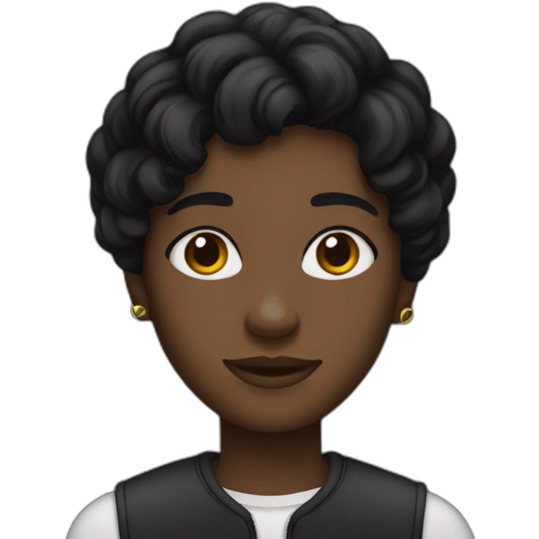 Dark-haired ebony teen emoji