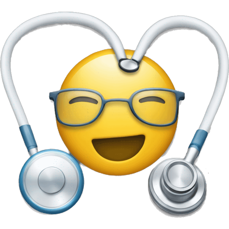 Create an emoji in which a stethoscope is connected with a computer or a laptop emoji