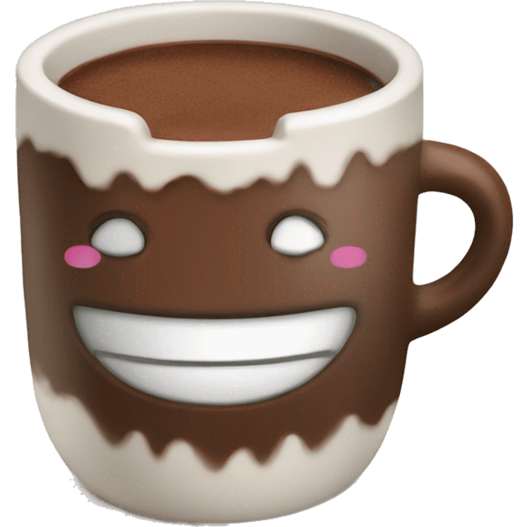 Hot chocolate with a smile emoji