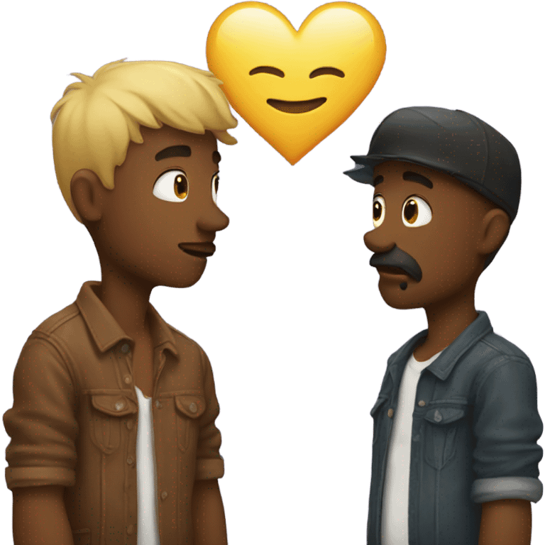 Two guys kissing emoji