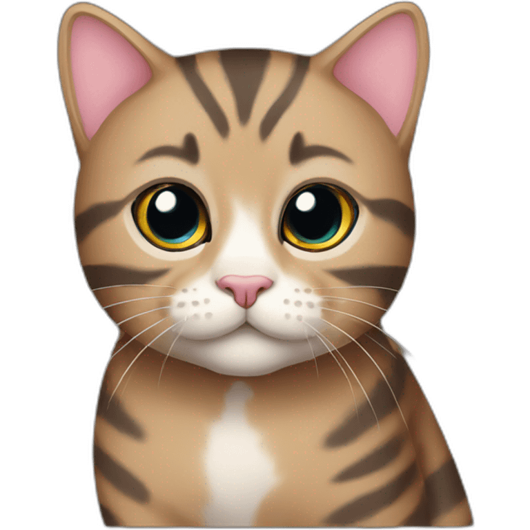 dark chonky tabby cat kitten emoji