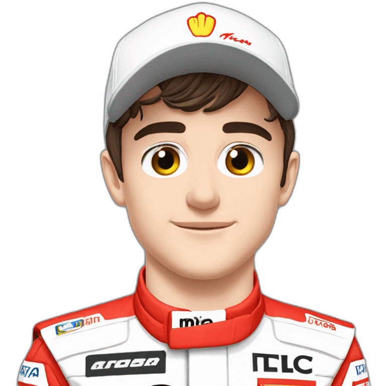 Charles Leclerc dans une formule 1 emoji