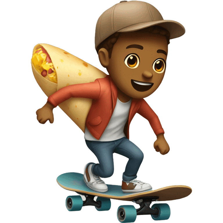 burrito riding skateboard emoji