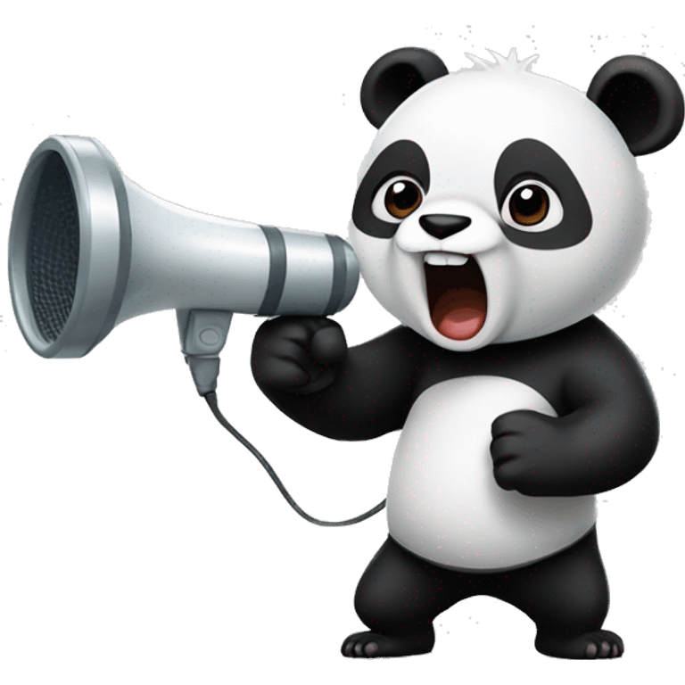 panda attacking microphon emoji