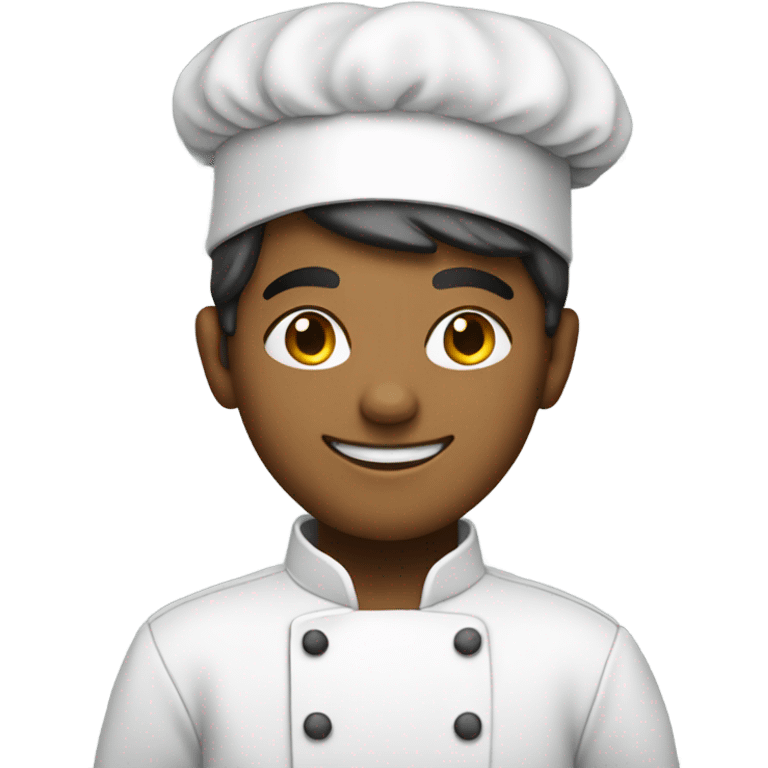 smiling boy in chef coat and hat emoji