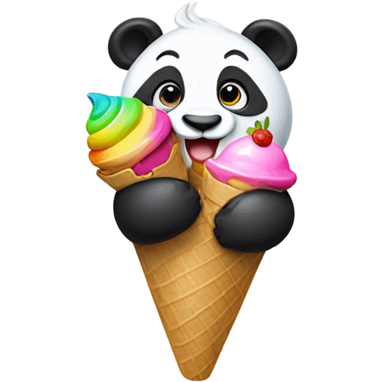 Panda eating ice cream emoji