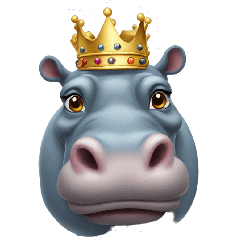 Hippopotamus wearing a crown emoji