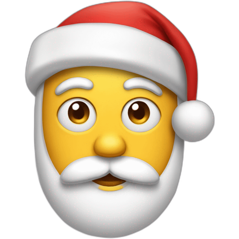 side eyes emoji with santa hats on top emoji