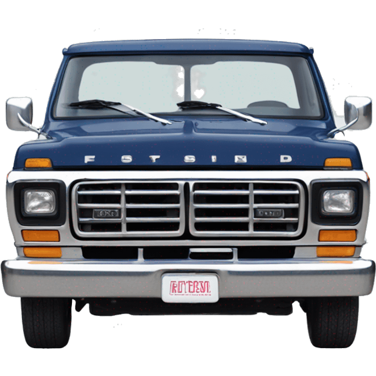 Navy blue 1979 ford truck front facing emoji