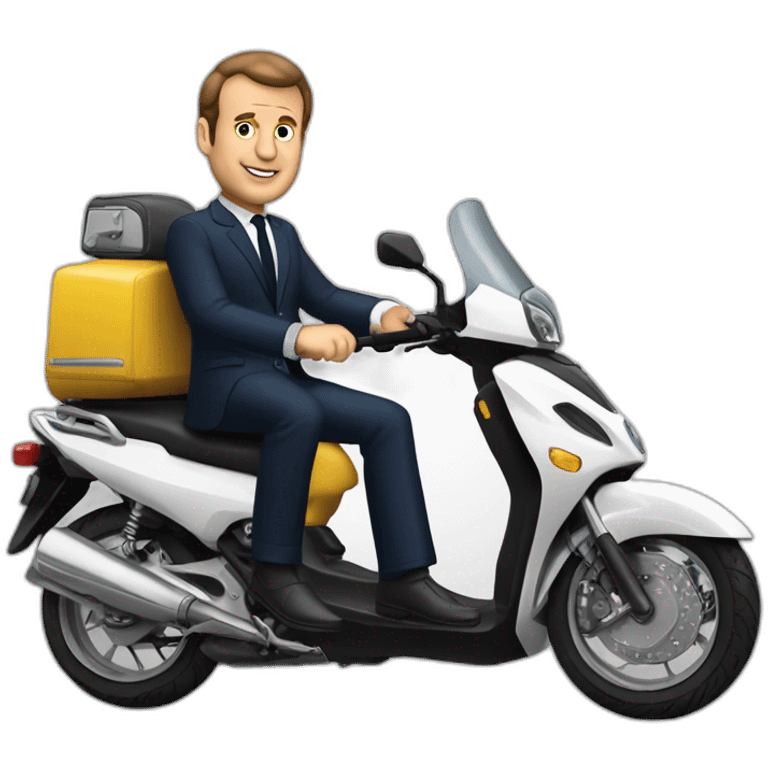 Macron sur une moto emoji