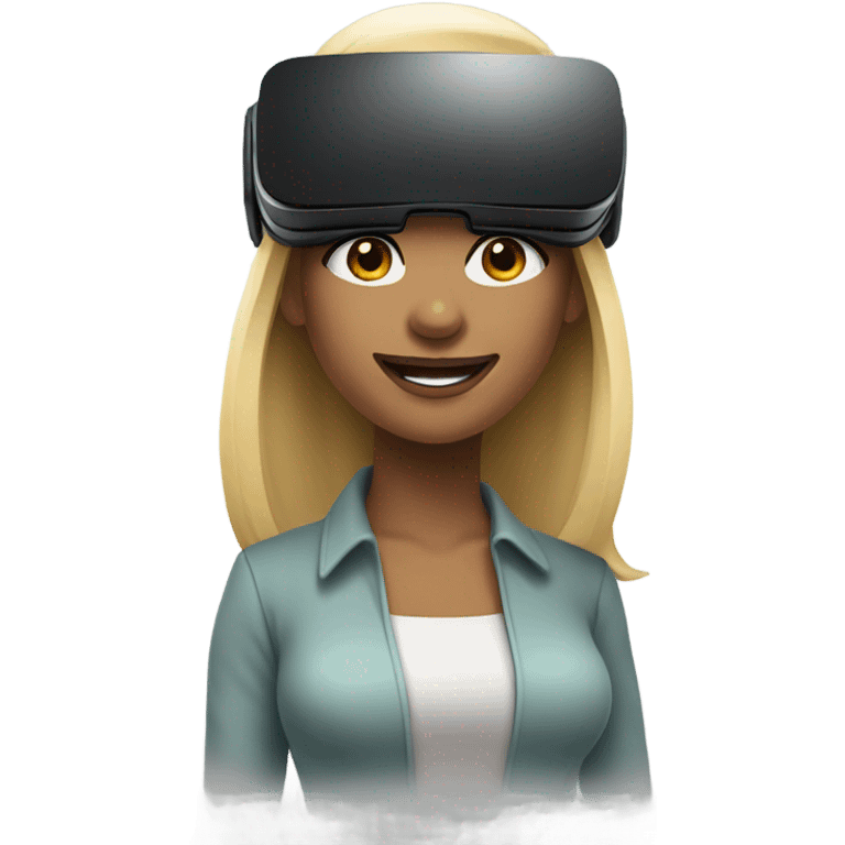 VR wearing attractive woman emoji