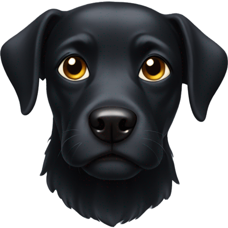 Black dog with a huge head emoji