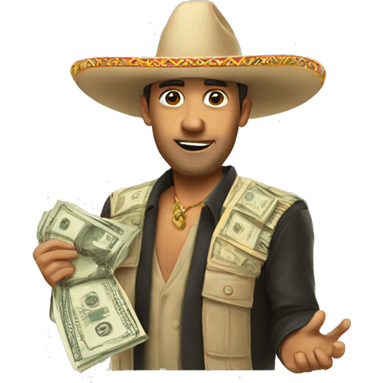 Mexican with a lot of money emoji