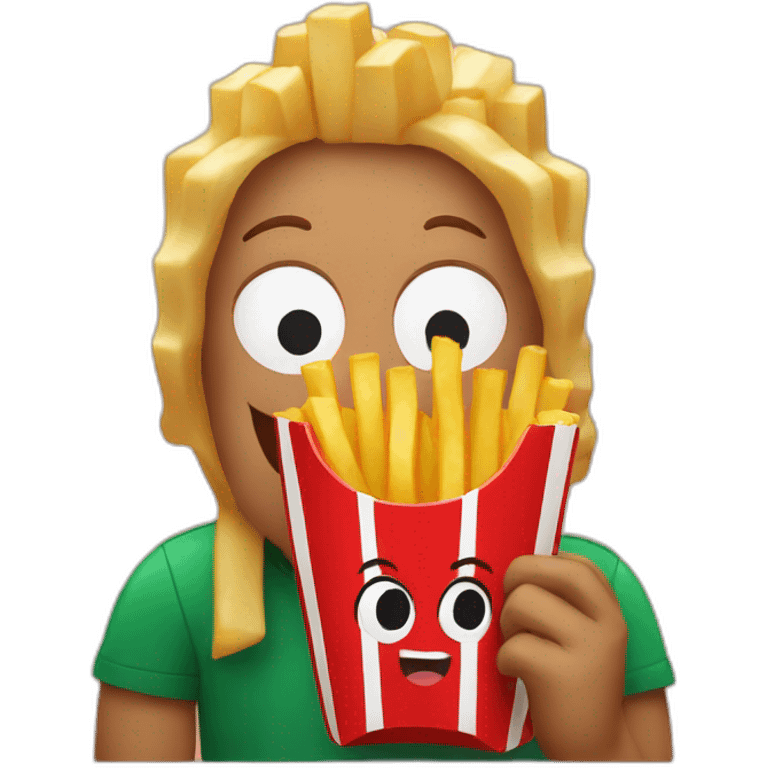 Belgium eating french fries emoji