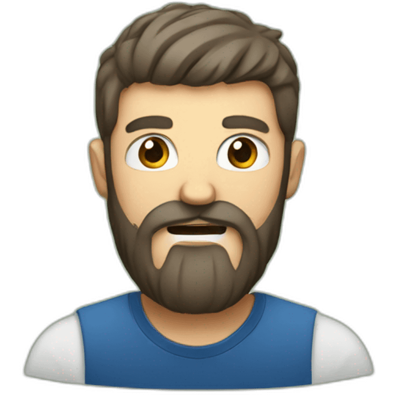 man with beard fighting a virus emoji