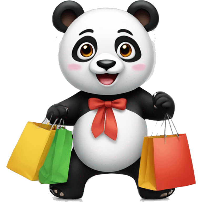 Panda with shopping emoji