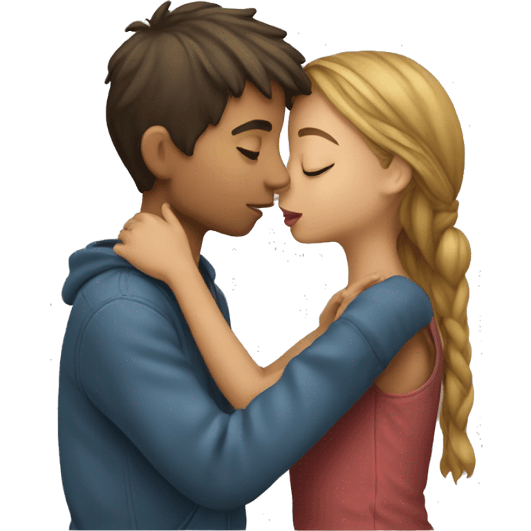 boy kissing girl emoji