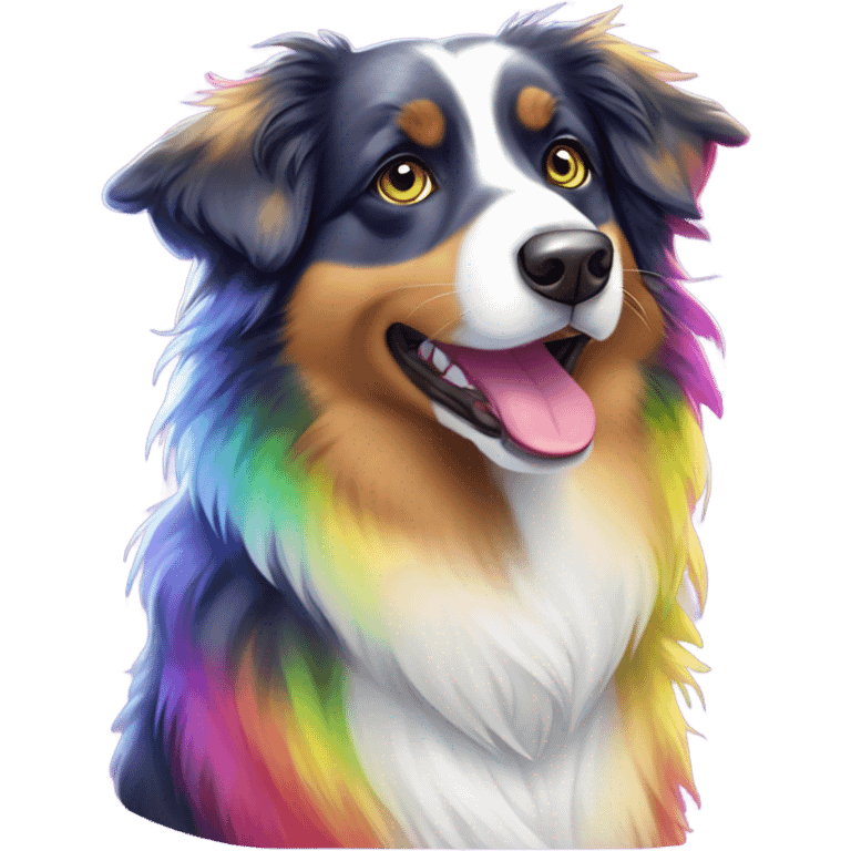 Lisa frank rainbow Australian shepherd  emoji