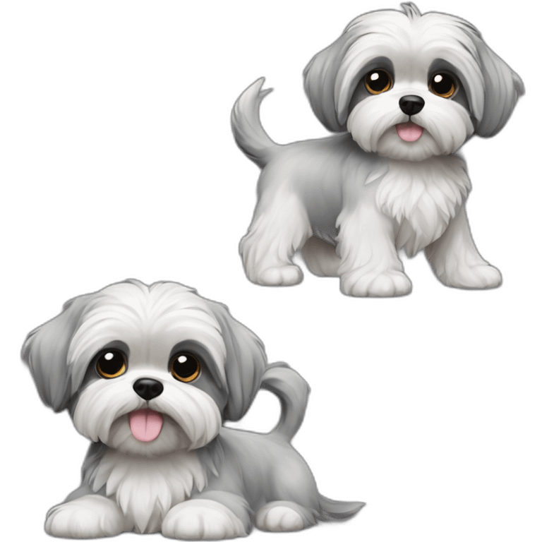 Dog shih tzu westie mix dark gray emoji