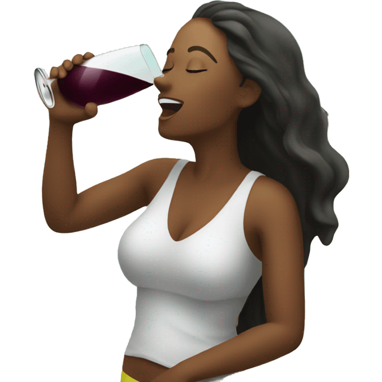 Women drinking wine on beach emoji