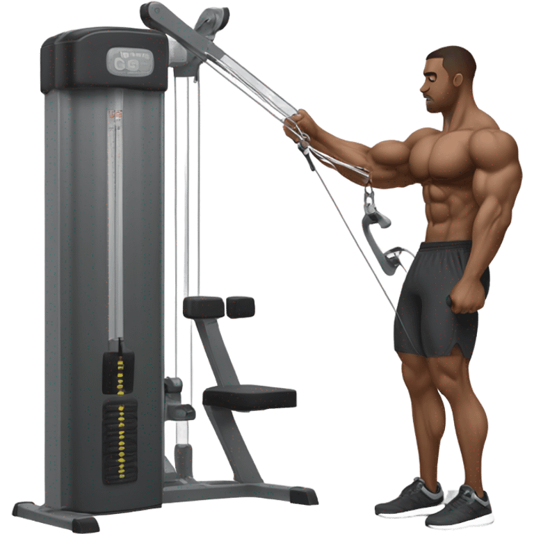 guy doing lat pulldowns on machine emoji