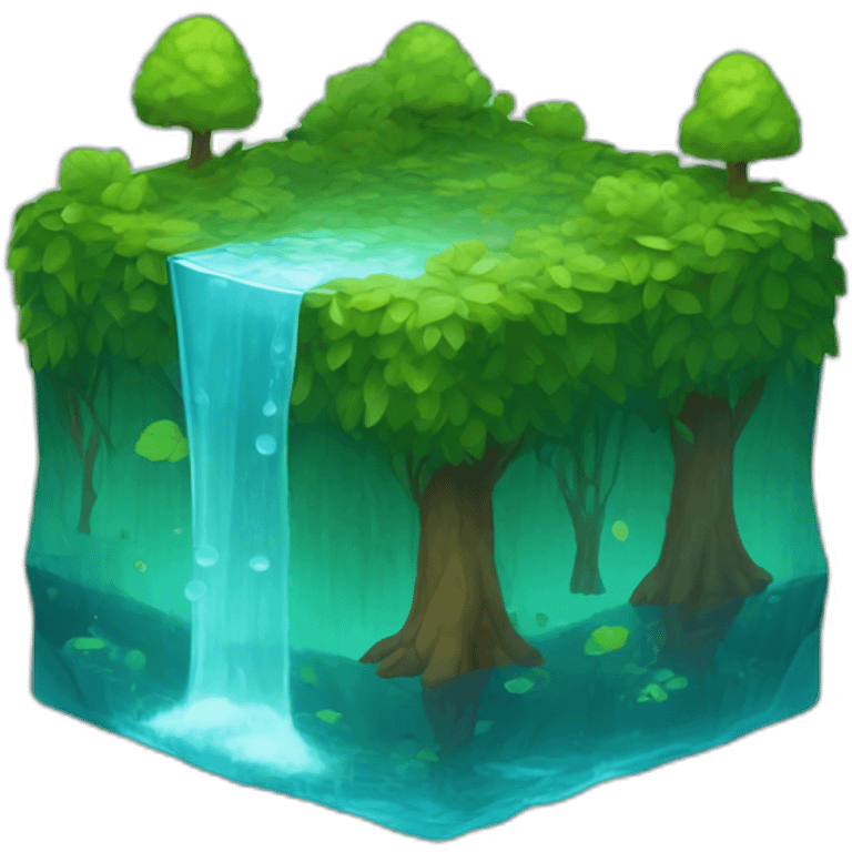 Forest water cube emoji