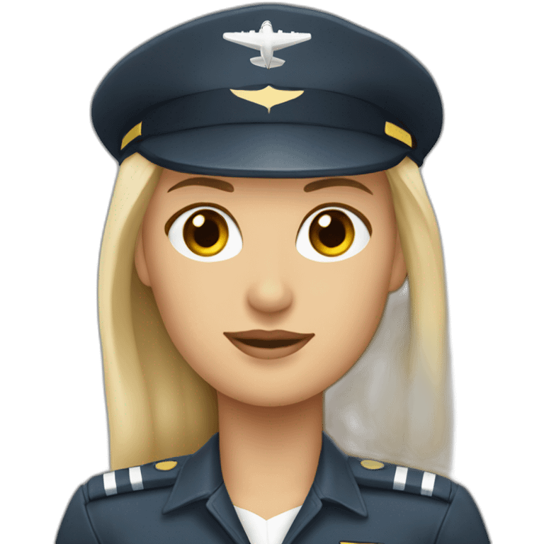 Mujer rubia piloto Airbus emoji