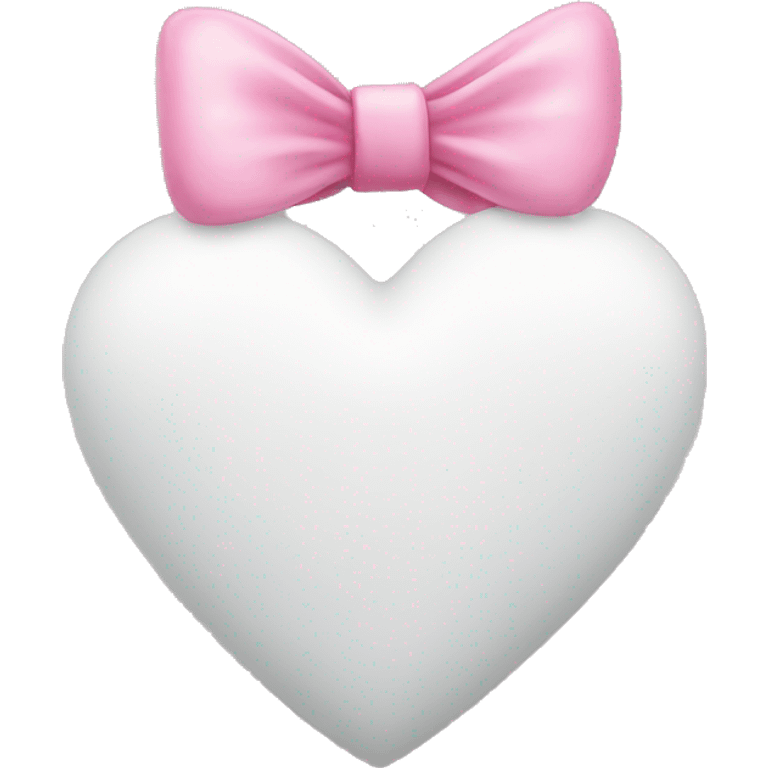 White heart with pink bow on it  emoji