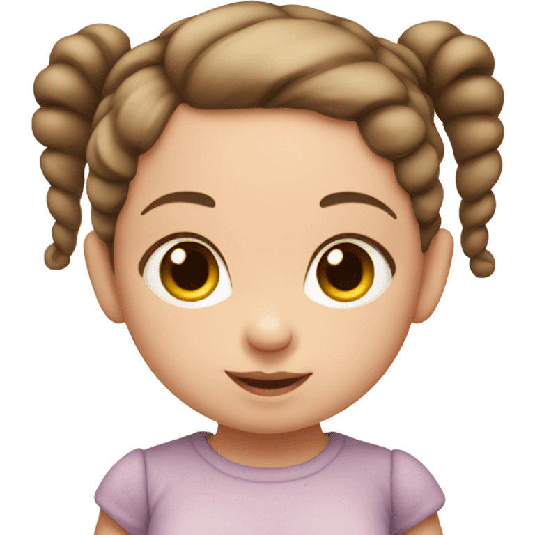  baby white girl with brown pigtails  emoji