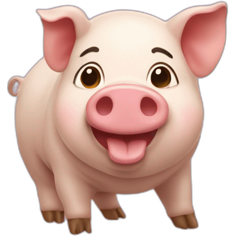 Cochon sur singe emoji