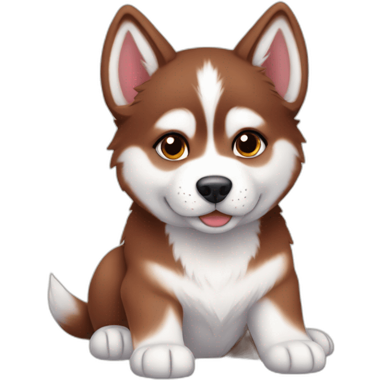 Red Siberian husky puppy emoji