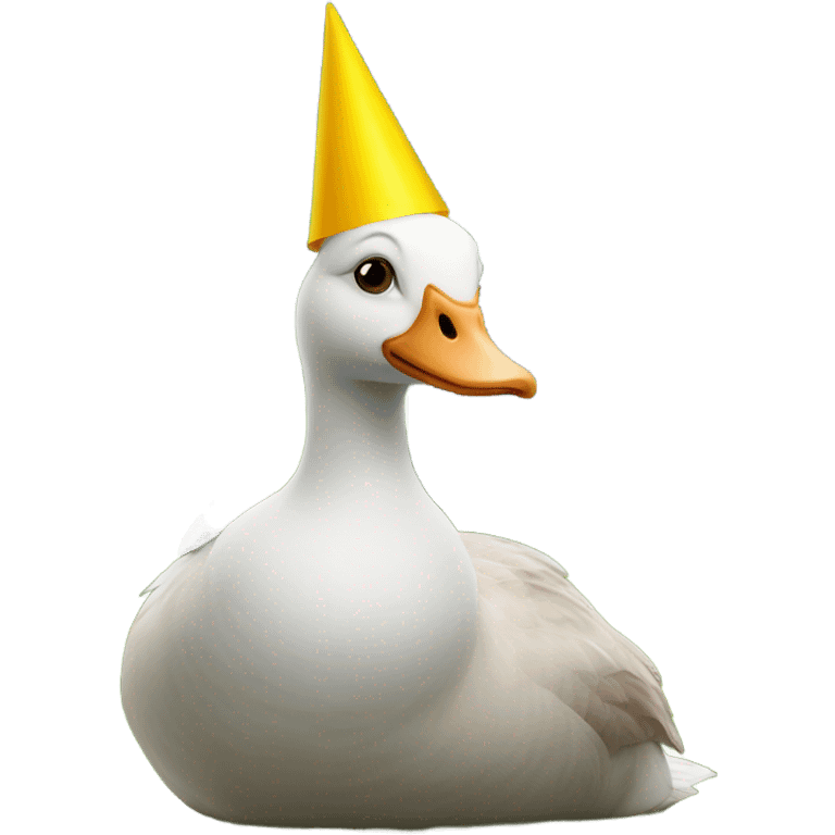 goose in a party hat at the cemetery emoji