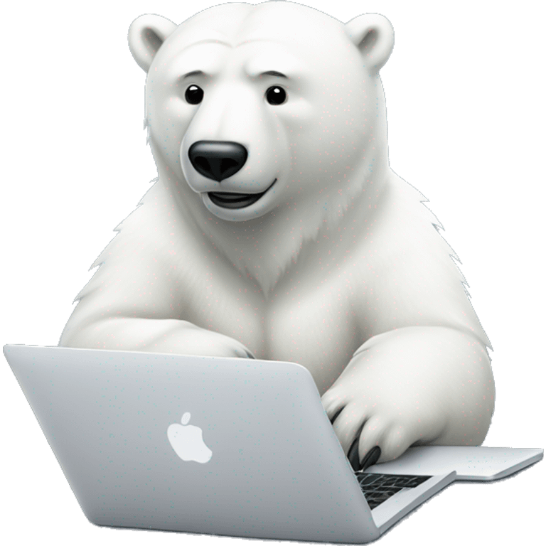 polar bear with macbook emoji