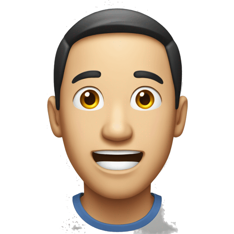 Smiling Chinese man have a surprised  emoji