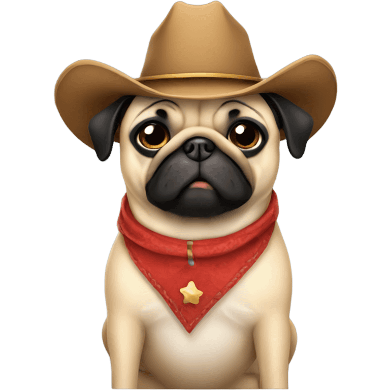 Pug with cowboy hat emoji