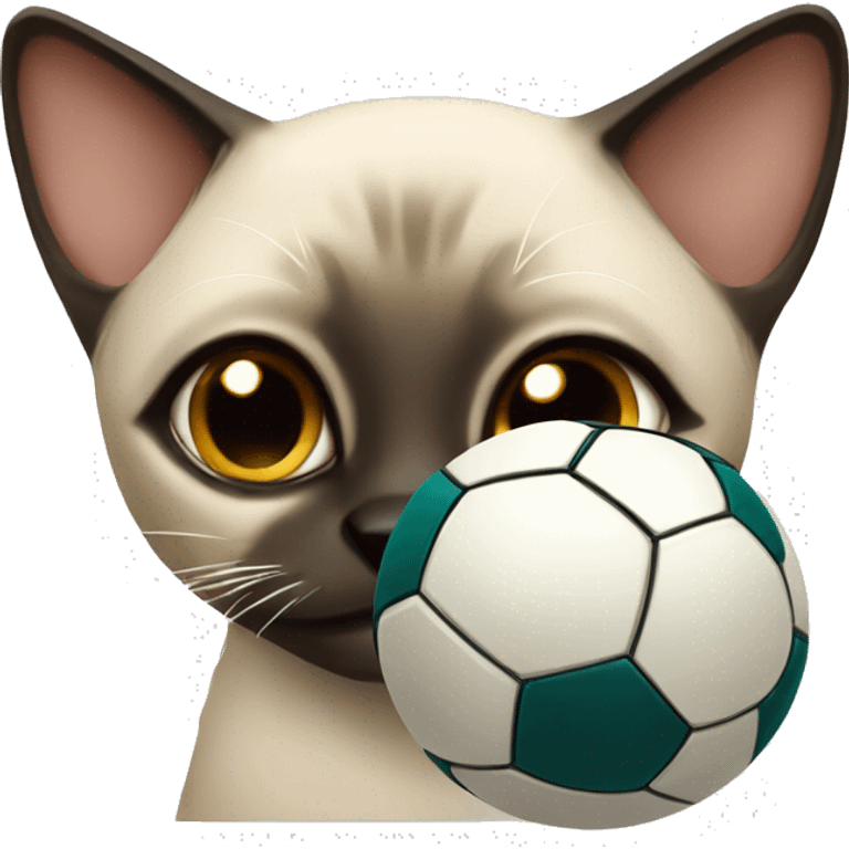 Siamese cat with a soccer ball emoji