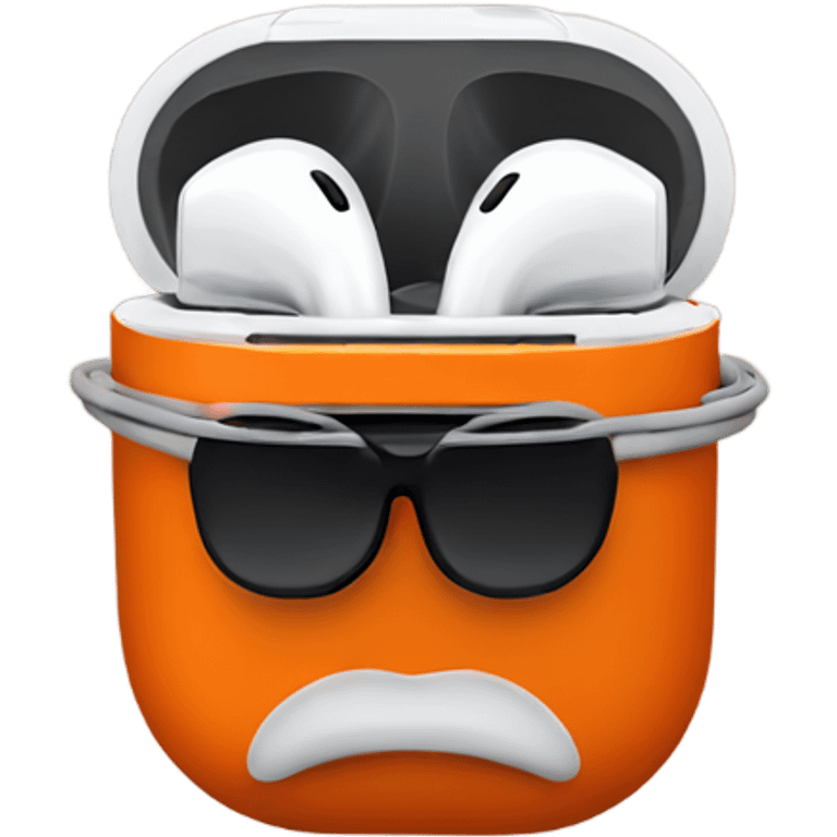 AirPod max, orange emoji