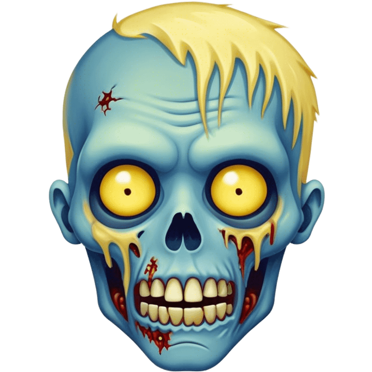 Blue and yellow zombie emoji