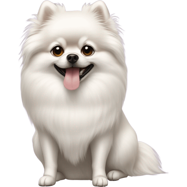 Pomeranian-white with dobberman emoji