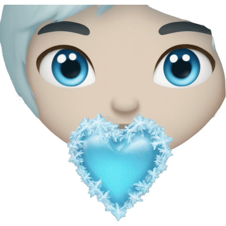 Light blue frozen heart  emoji