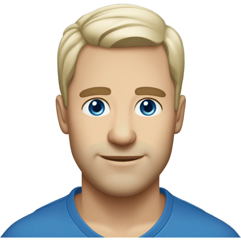 homem branco loiro, olho azul  emoji