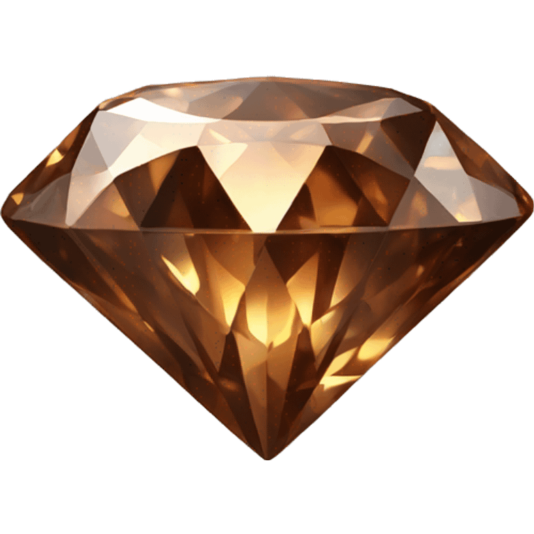 Realistic isolated shiny sparkling brown diamond with siny pin added. emoji