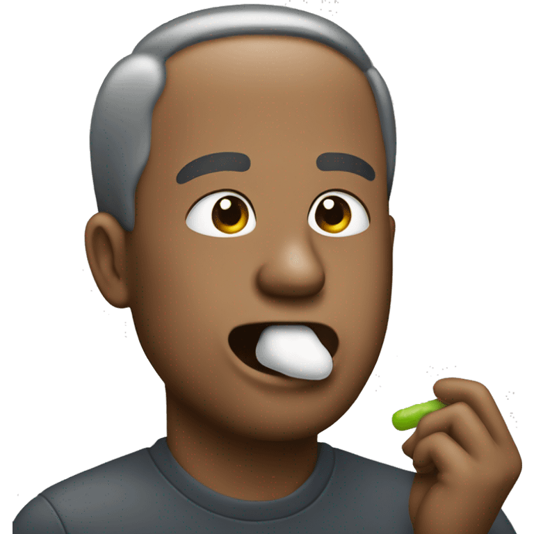 a man chewing gum emoji